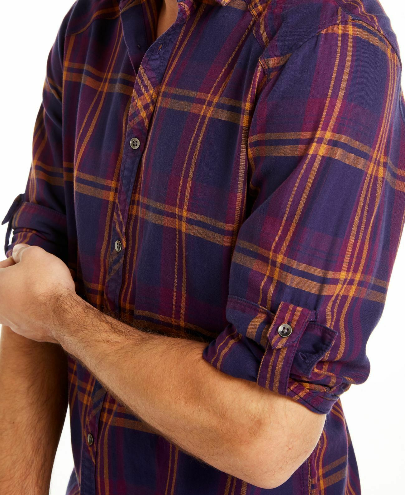 Camisa xadrez masculina Marc da INC International Concepts, roxa, tamanho grande