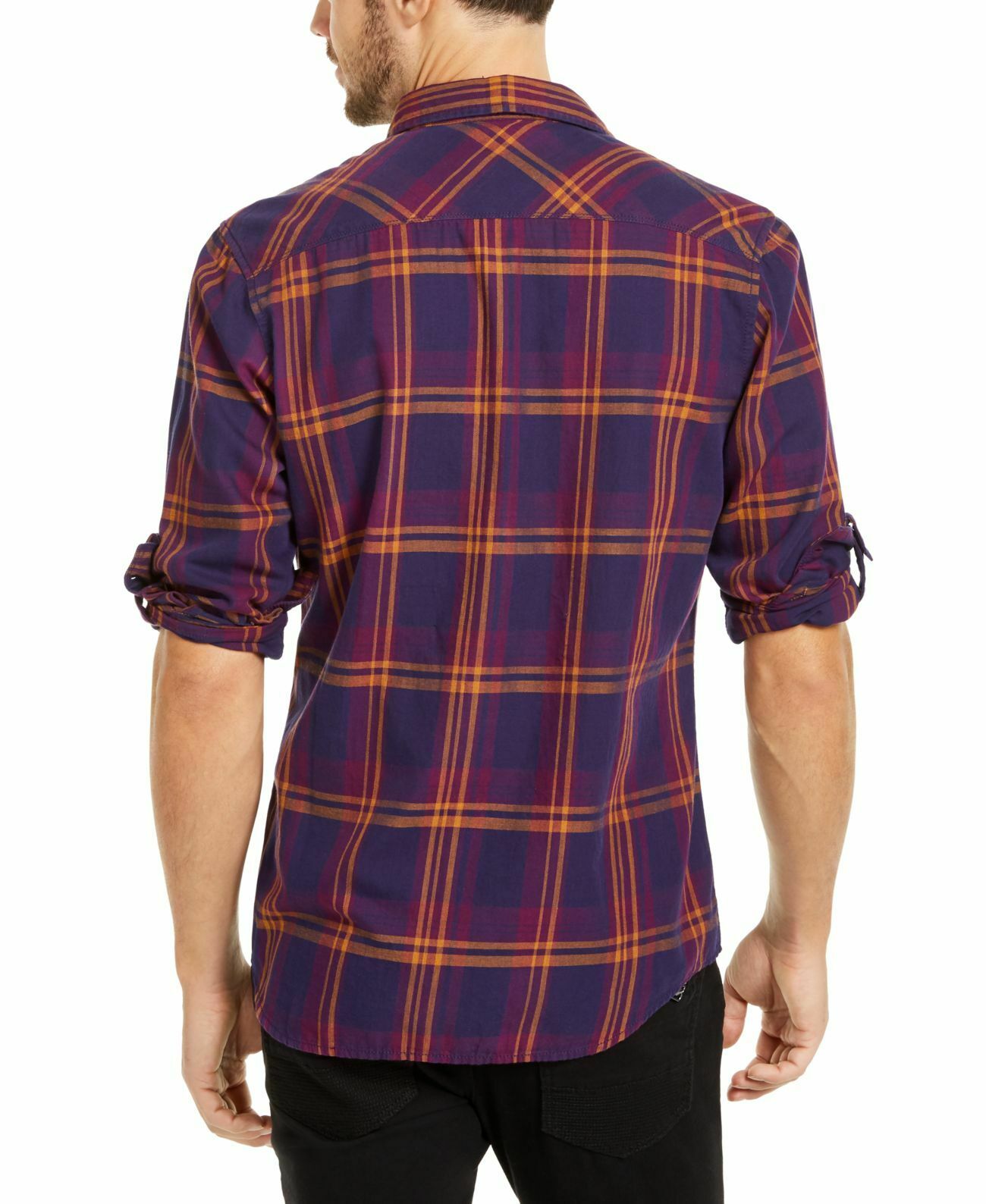 Camisa xadrez masculina Marc da INC International Concepts, roxa, tamanho extra grande