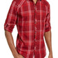 Camisa xadrez masculina Marc da INC International Concepts vermelha, tamanho médio