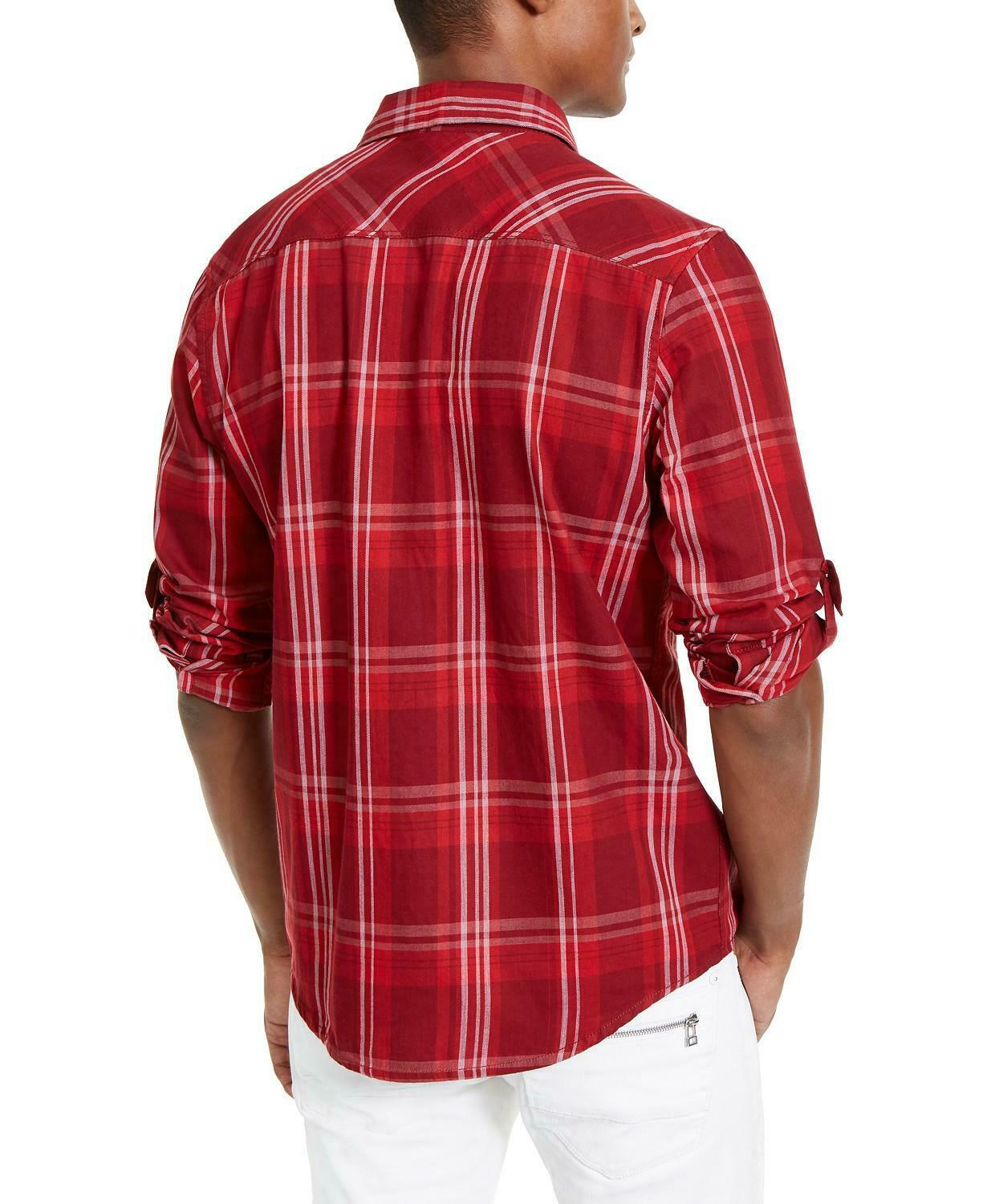 Camisa xadrez masculina Marc da INC International Concepts vermelha tamanho 2 extra grande