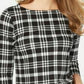 Charter Club Petite Pima Cotton Women's Top com estampa de botões e ombros, preto, tamanho pequeno