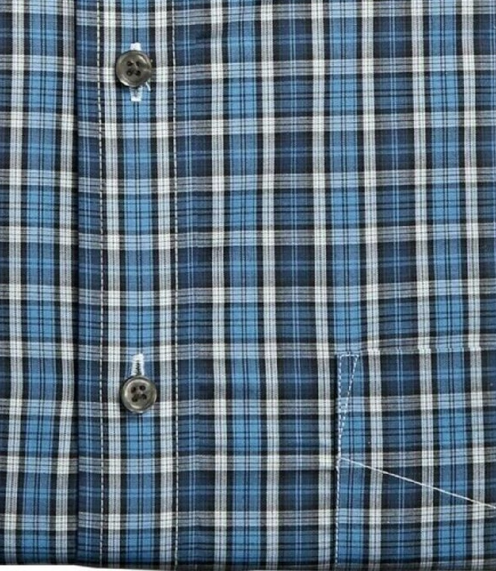 Camisas sociais masculinas Club Room, corte regular, gola abotoada, azul-marinho, tamanho 17-34-35