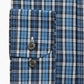 Camisa social masculina Club Room Classic/Regular Fit Stretch Blackwatch Tartan Azul Tamanho 32-33