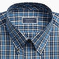 Camisa social masculina Club Room Classic/Regular Fit Stretch Blackwatch Tartan Azul Tamanho 32-33