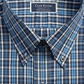 Camisa social masculina Club Room xadrez xadrez xadrez azul marinho tamanho 15,5 x 32-33