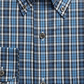 Camisa social masculina Club Room xadrez xadrez xadrez azul marinho tamanho 15,5 x 32-33