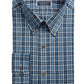 Camisa social masculina Club Room Classic/Regular Fit Stretch Blackwatch Tartan Azul Tamanho 34X35