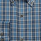 Camisa social masculina Club Room Classic/Regular Fit Stretch Blackwatch Tartan Azul Tamanho 34X35