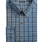 Camisa social masculina xadrez Blackwatch elástica Club Room, tamanho azul-marinho, 34x35
