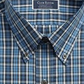 Camisa social masculina xadrez Blackwatch elástica Club Room, tamanho azul-marinho, 34x35
