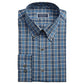 Camisa social masculina Club Room Classic/Regular Fit Stretch Blackwatch Tartan Azul Marinho Tamanho 36-37