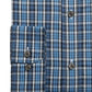 Camisa social masculina Club Room Classic/Regular Fit Stretch Blackwatch Tartan Azul Marinho Tamanho 36-37
