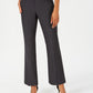 Calças femininas JM Collection Petite com aba estendida, tamanho 10, cinza