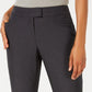 Calças femininas JM Collection Petite com aba estendida, tamanho 10, cinza