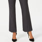 Calças femininas JM Collection Petite com aba estendida, tamanho 10, cinza