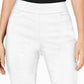 Calça feminina slim fit com controle de barriga JM Collection, tamanho extra grande, branca