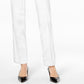 Calça feminina slim fit com controle de barriga JM Collection, tamanho extra grande, branca