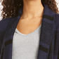Cardigan feminino xadrez jacquard estilo &amp; co, azul escuro, tamanho extra pequeno