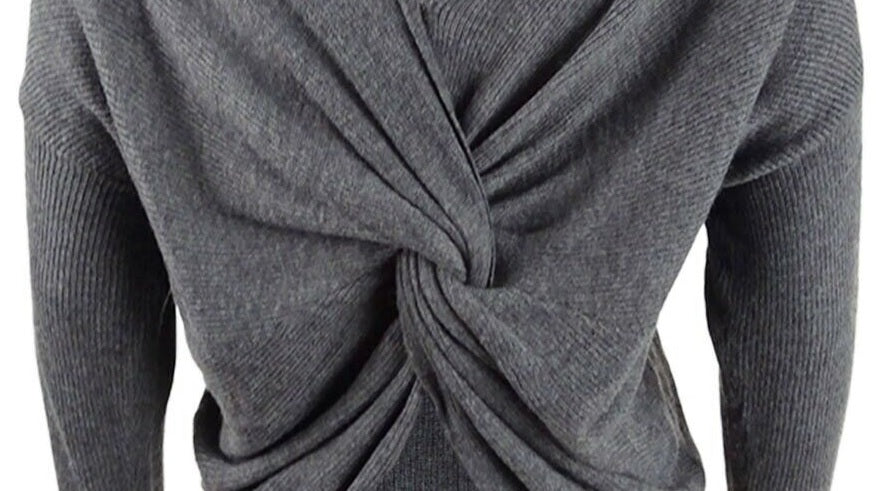 Bar III Women's Wear 2 Ways Twist Suéter Cinza Tamanho Pequeno