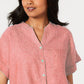 Camisa feminina Charter Club de linho com botões e amarração frontal, tamanho laranja, extra grande