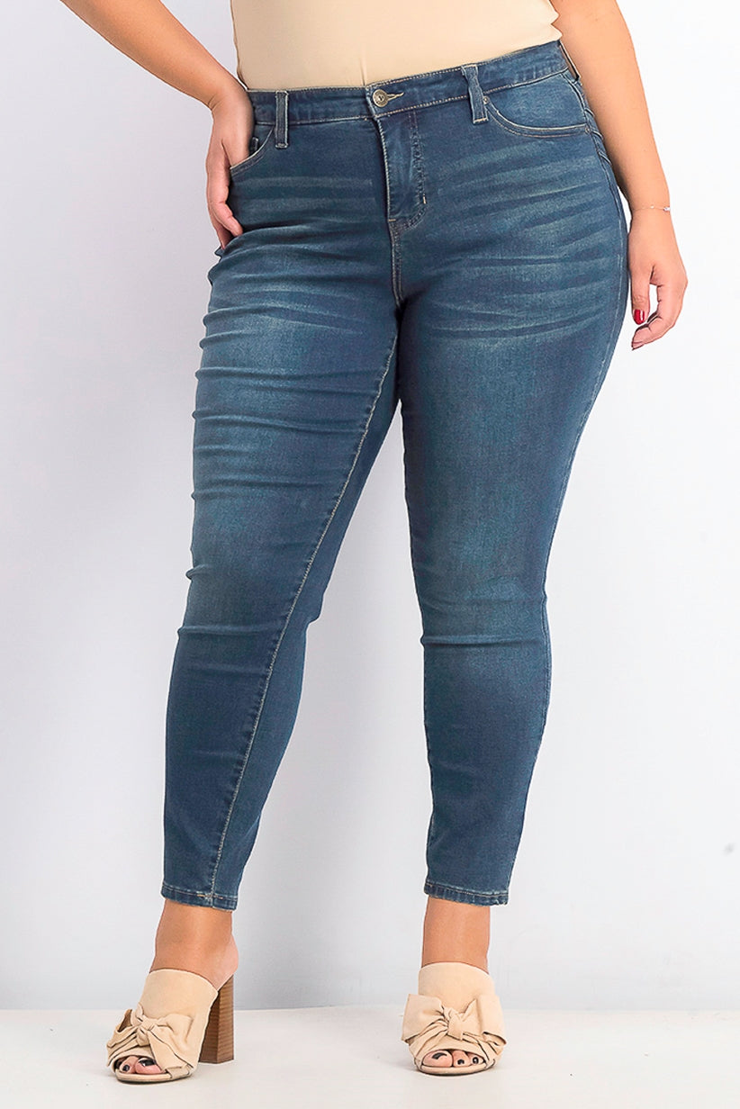 Jeans skinny Power Sculpt Plus Size feminino Style &amp; Co, azul escuro, tamanho 18W