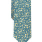 Gravata fina masculina com estampa floral em aquarela Bar III, tamanho regular, azul marinho