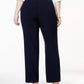 Calça feminina JM Collection Petite Curvy-Fit com perna reta, preta, tamanho 20WP