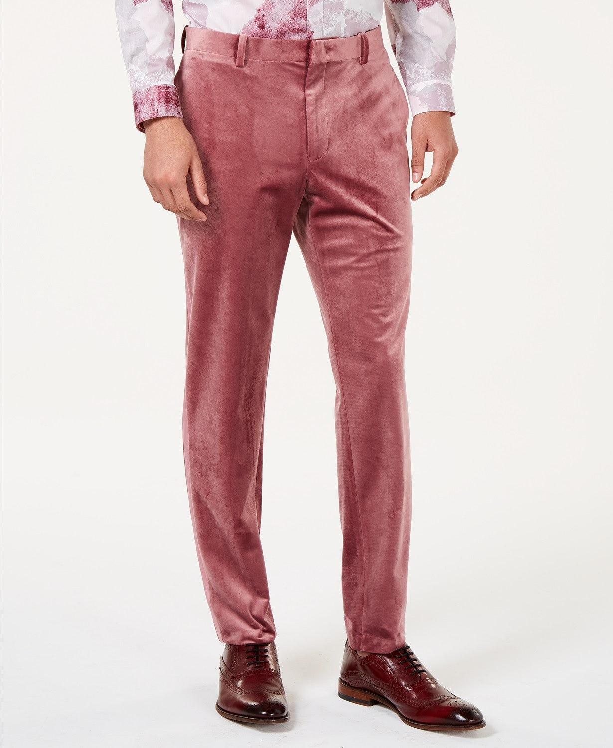 Calça de veludo slim fit masculina INC International Concepts vermelha tamanho 38x32