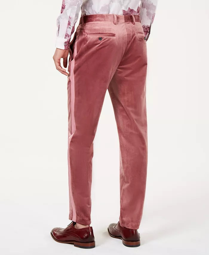 Calça de veludo slim fit masculina INC International Concepts vermelha tamanho 38x32