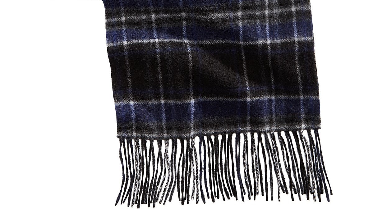 Cachecol de caxemira estampado masculino Club Room, azul, tamanho regular