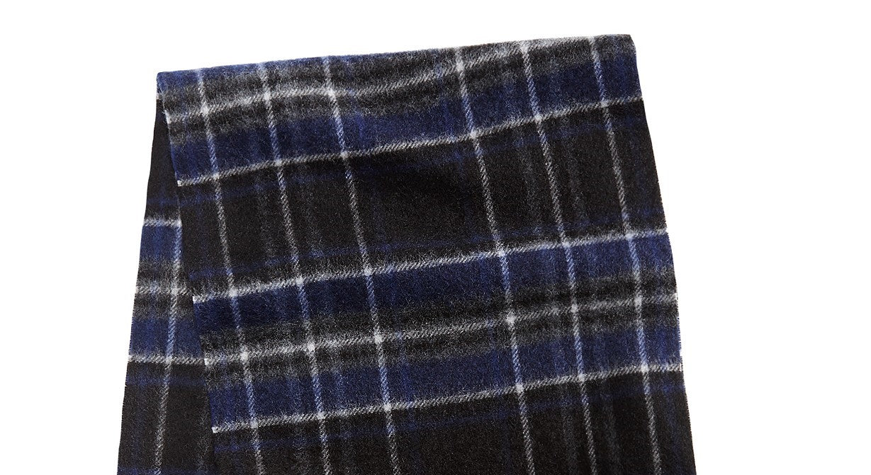 Cachecol de caxemira estampado masculino Club Room, azul, tamanho regular