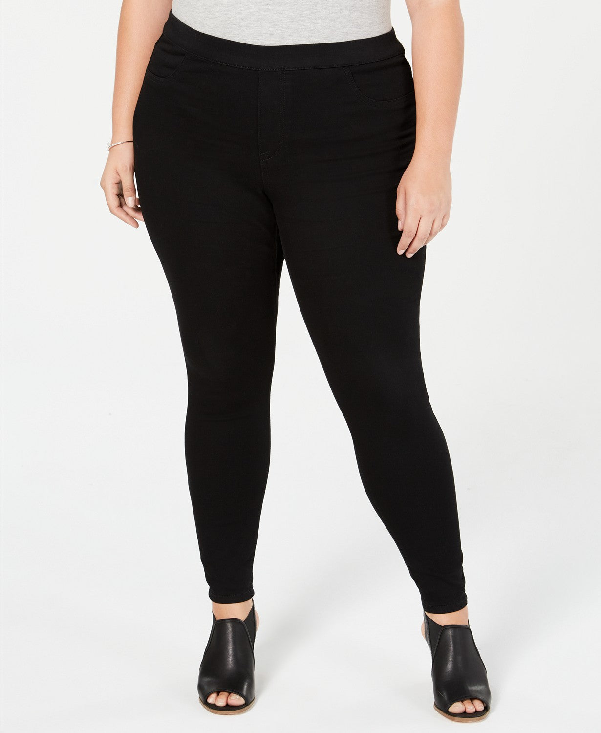 Leggings femininas plus size Style &amp; Co, pretas, tamanho 16W