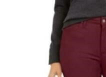 Calça jeans feminina Lexington reta Charter Club vermelha tamanho 4