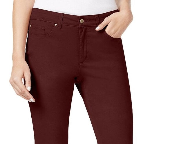 Calça jeans feminina Charter Club Petite Lexington reta, vermelha, tamanho 10 P