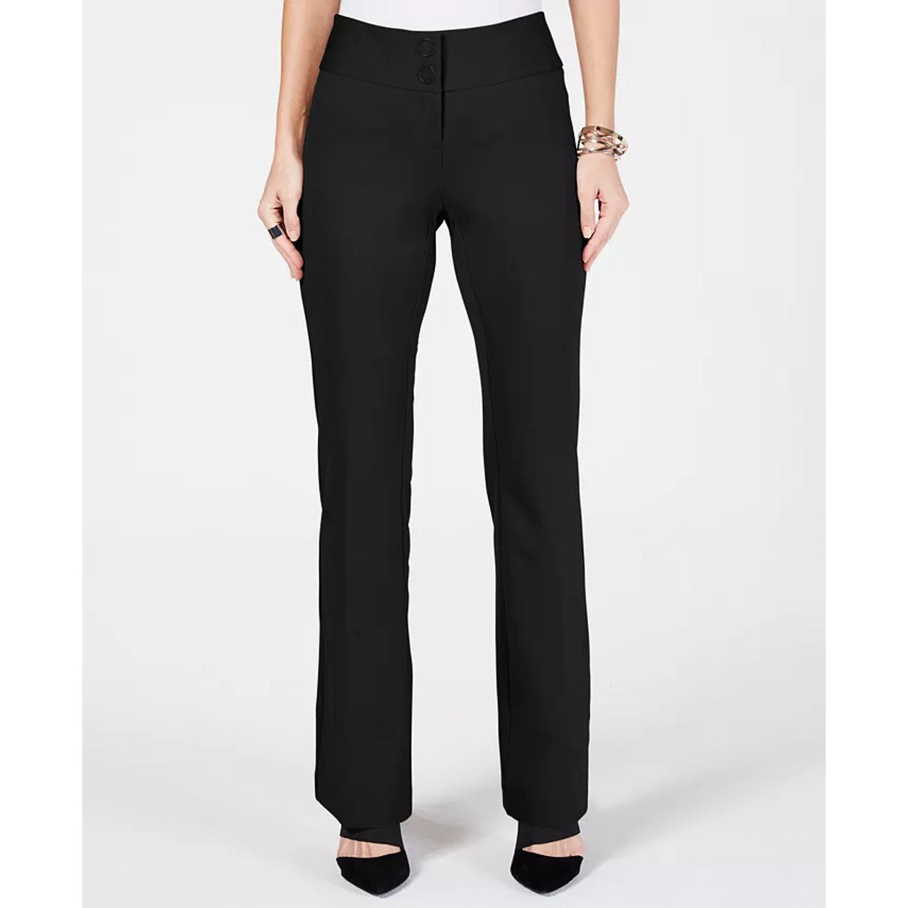Calça Alfani Feminina com Cós Elástico Preto Tamanho 4 P