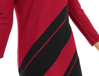 Túnica feminina Alfani listrada assimétrica, tamanho vinho, pequena, média