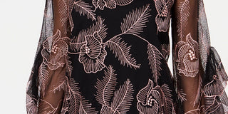 Blusa feminina Alfani com mangas bufantes bordadas, rosa escuro, tamanho pequeno médio