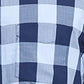 Camisa xadrez com bolso espinha de peixe masculina Club Room, azul, tamanho pequeno