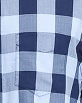 Camisa xadrez com bolso espinha de peixe masculina Club Room, azul, tamanho pequeno