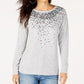 Blusa de malha com lantejoulas feminina INC International Concepts, cinza, tamanho 2, extra grande