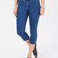 Calça jeans feminina Charter Club Tummy-Control Bristol Capri Azul Tamanho 18