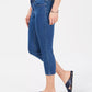 Calça jeans feminina Charter Club Tummy-Control Bristol Capri Azul Tamanho 18