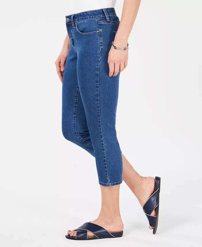 Calça jeans feminina Charter Club Tummy-Control Bristol Capri Azul Tamanho 18
