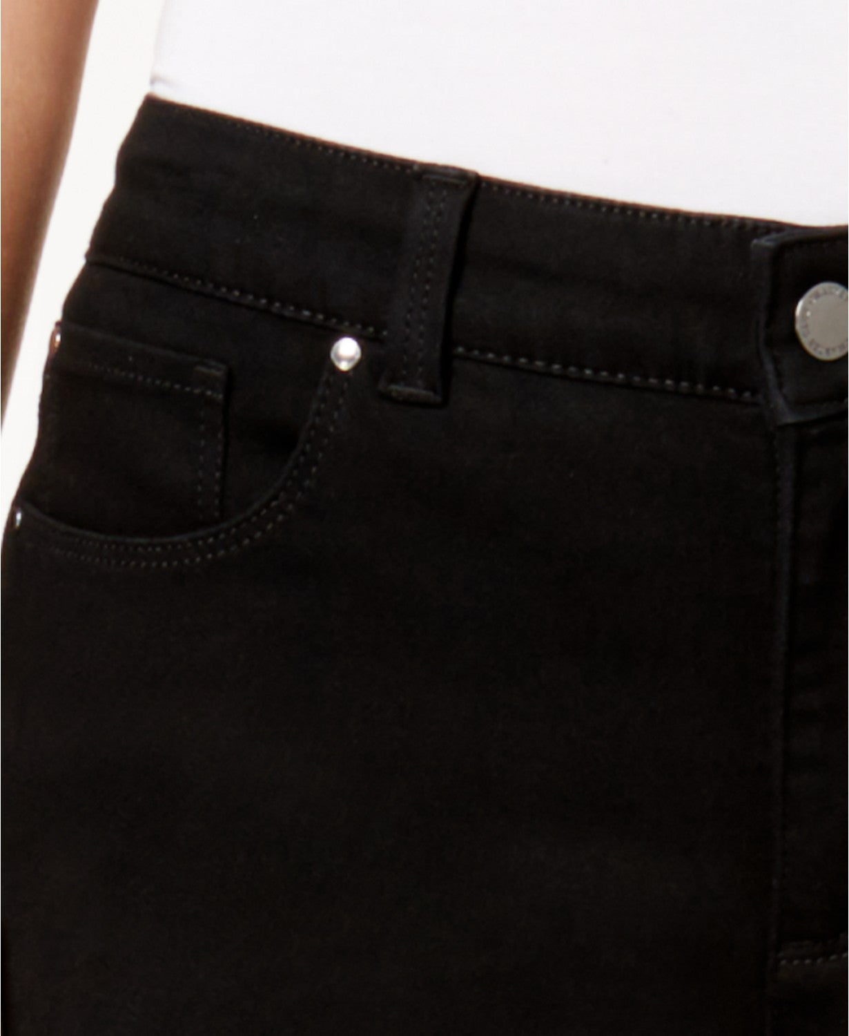 Calça jeans feminina Charter Club Petite Tummy-Control Bristol Capri, preta, tamanho 6 P