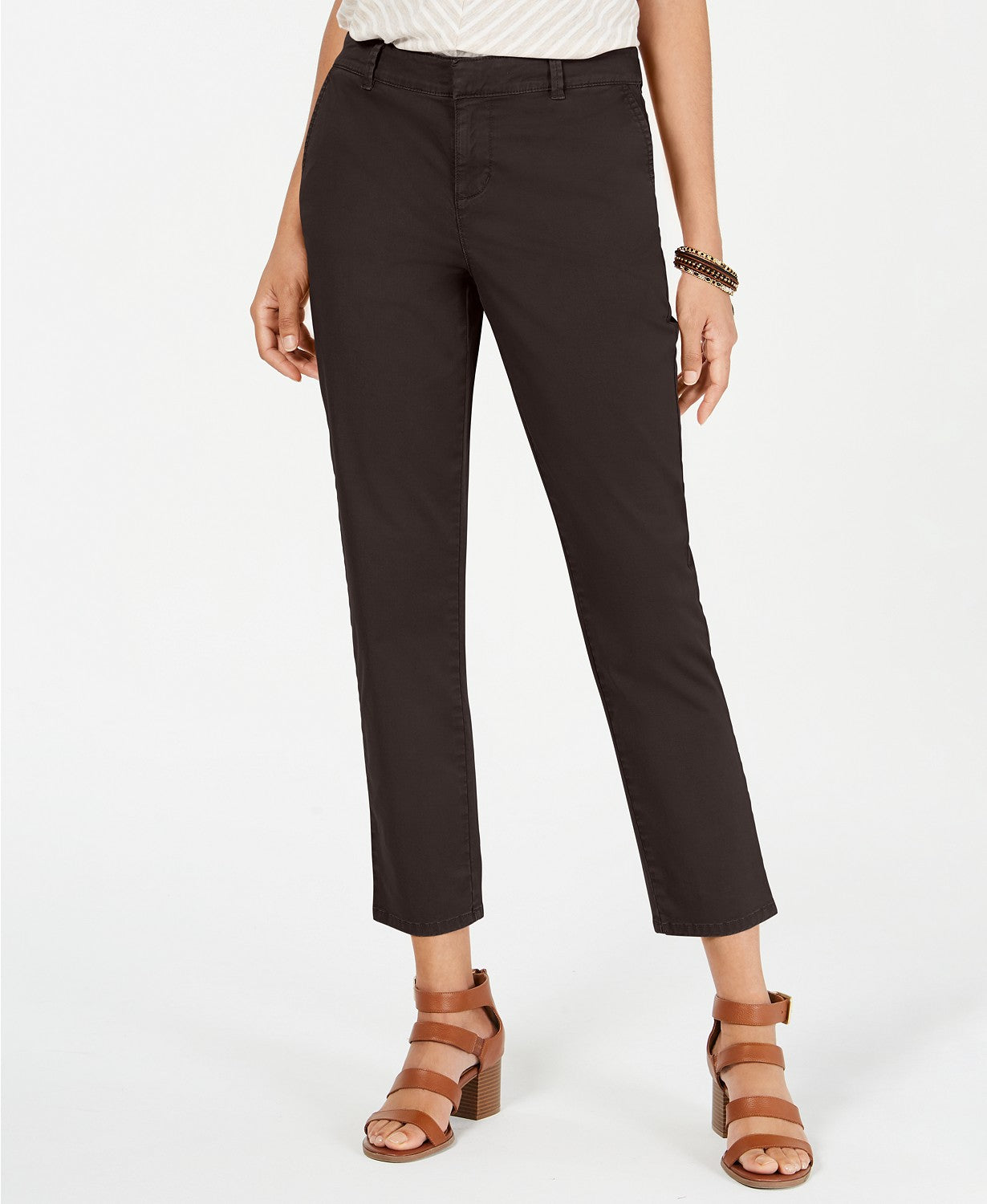Calça Chino Feminina Style &amp; Co Bege Médio Tamanho 16