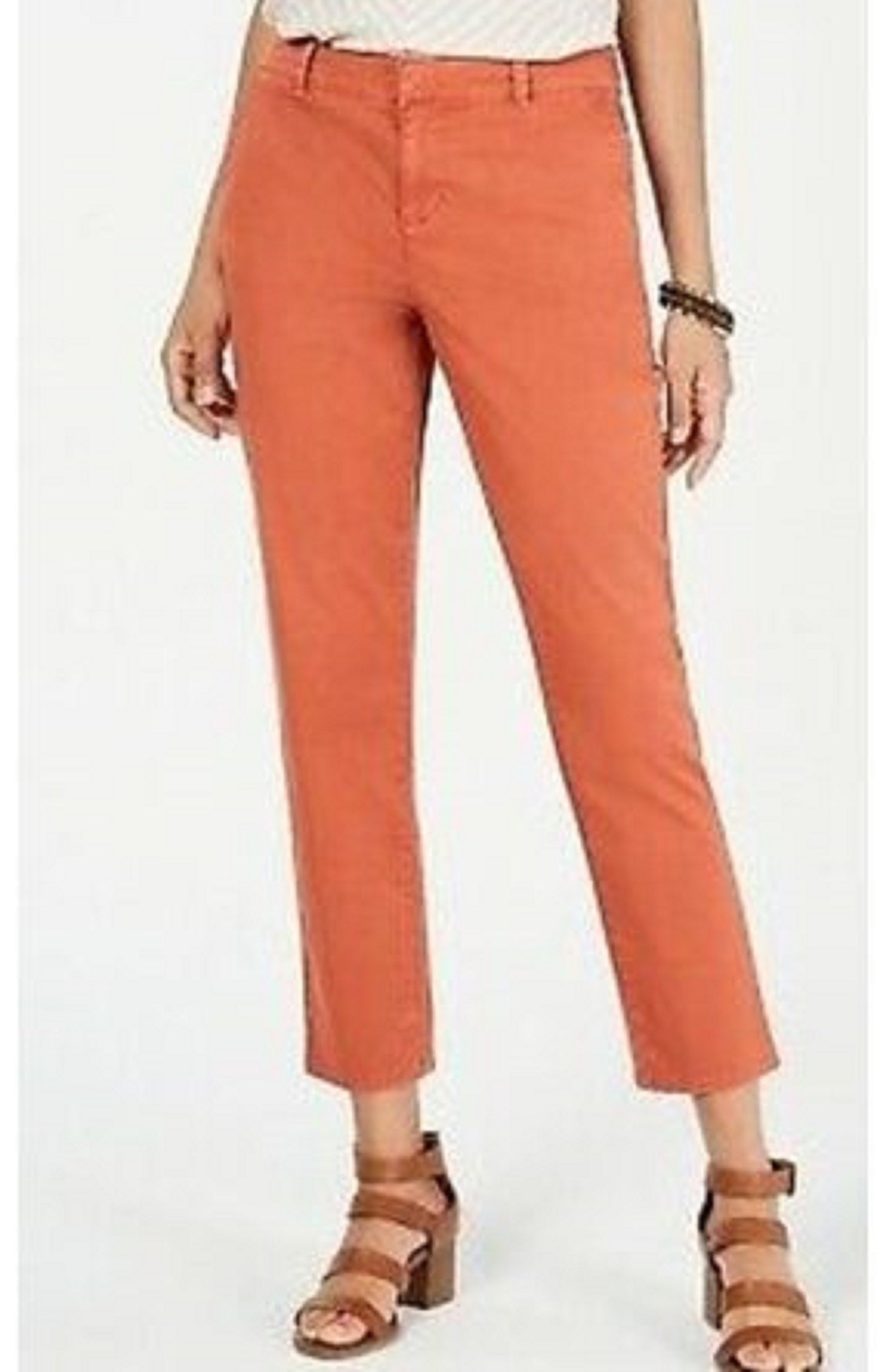 Calça Chino Feminina Style &amp; Co Laranja Escuro Tamanho 16