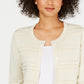 Cardigan feminino texturizado de lurex Charter Club, marrom, tamanho XX-G