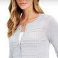 Cardigan feminino texturizado de lurex Charter Club, cinza, tamanho médio
