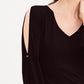INC International Concepts Top feminino pequeno com mangas divididas e botões de strass, preto, tamanho médio