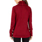 Suéter feminino Ideology com gola alta, vermelho escuro, tamanho 2, extra grande